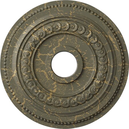 Ekena Millwork Oldham Ceiling Medallion (Fits Canopies up to 8 5/8"), 18"OD x 3 3/8"ID x 7/8"P, Witch Hazel Crackle CM18OL1WHC